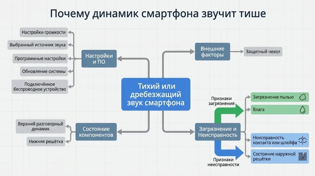 Почему динамик смартфона звучит тише